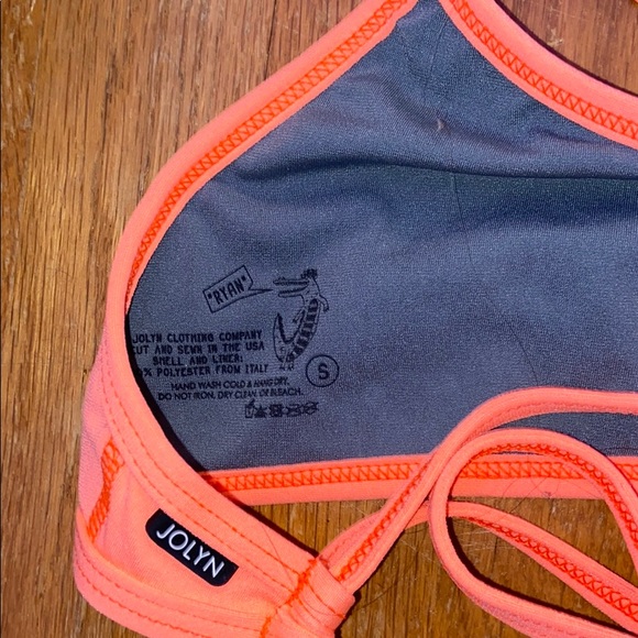 Jolyn coral bikini criss cross top - Picture 3 of 3